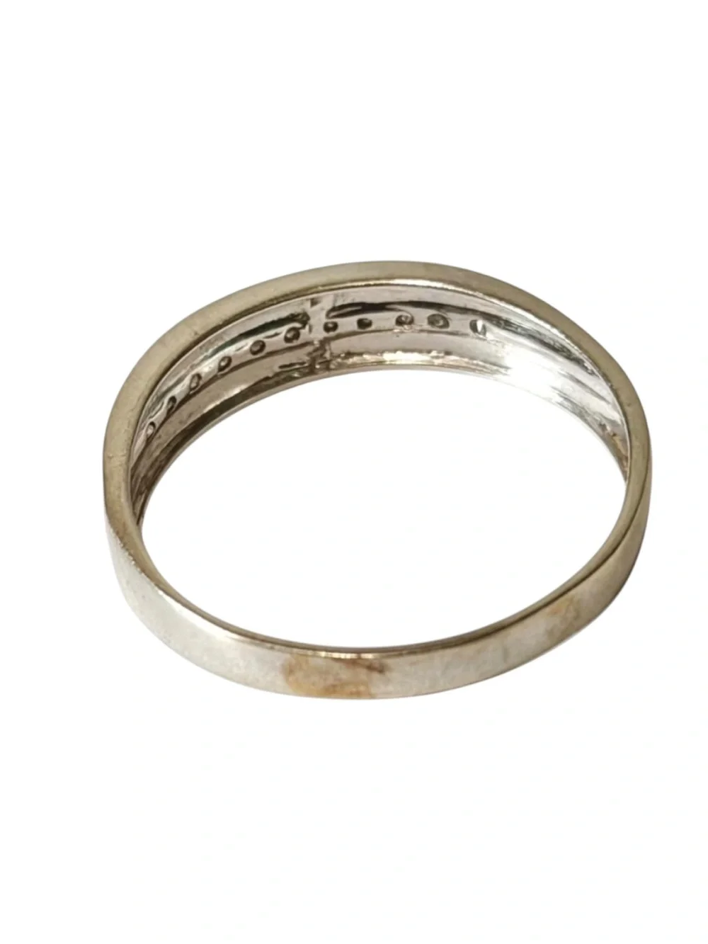 Men’s 14K Solid White Gold Diamond Wedding Band Ring Size 12.5